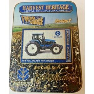 Vintage 1996 Harvest Heritage Metal Trading Cards Holland Blue Tractor Series 1